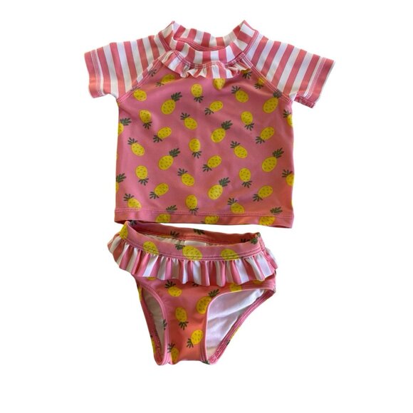 Tucker + Tate 2 Pc Swimsuit Infant Girls 3 Mos Fruit Pineapples Colorful - Picture 1 of 4